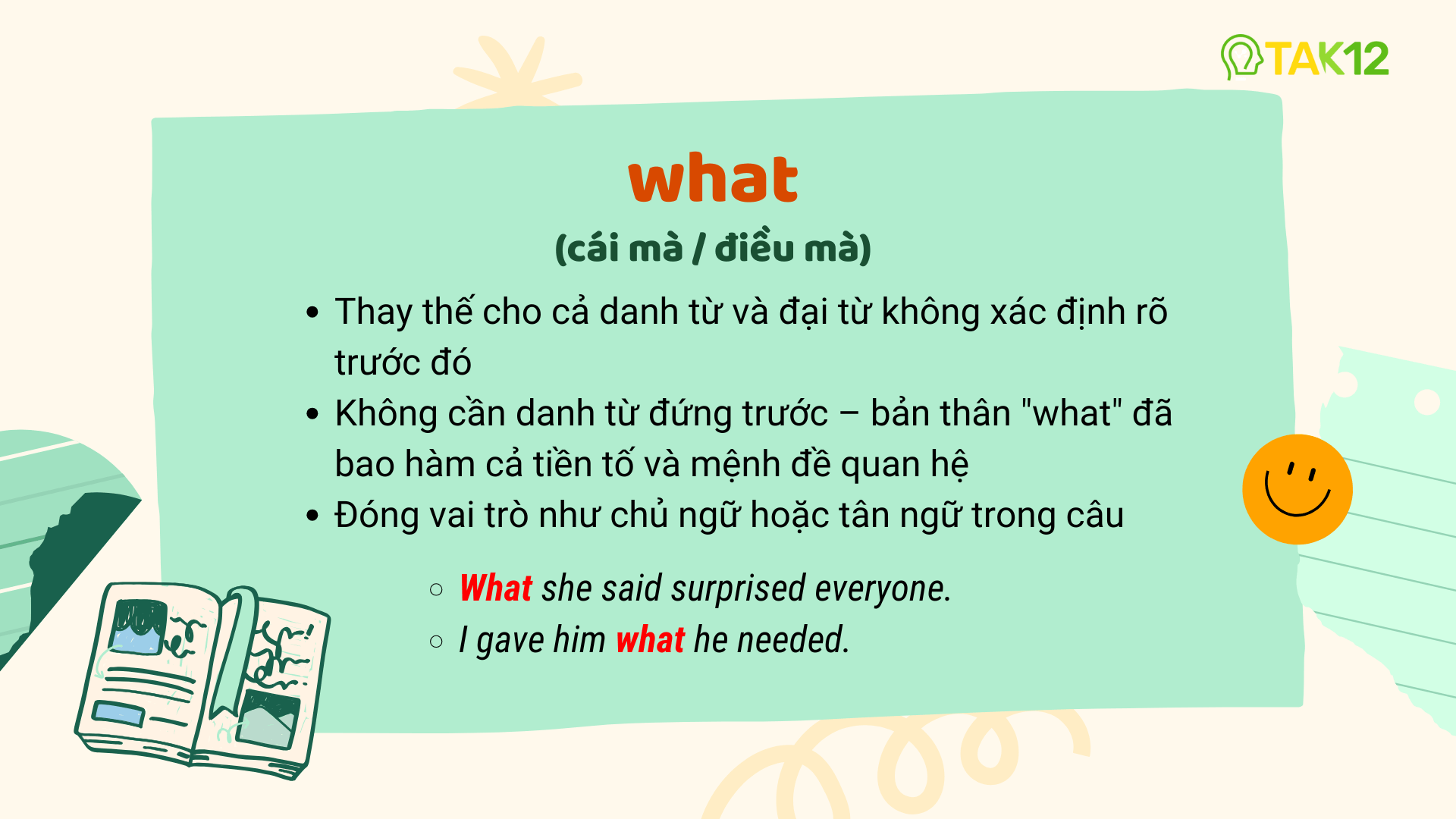 Cách sử dụng what trong mệnh đề quan hệ